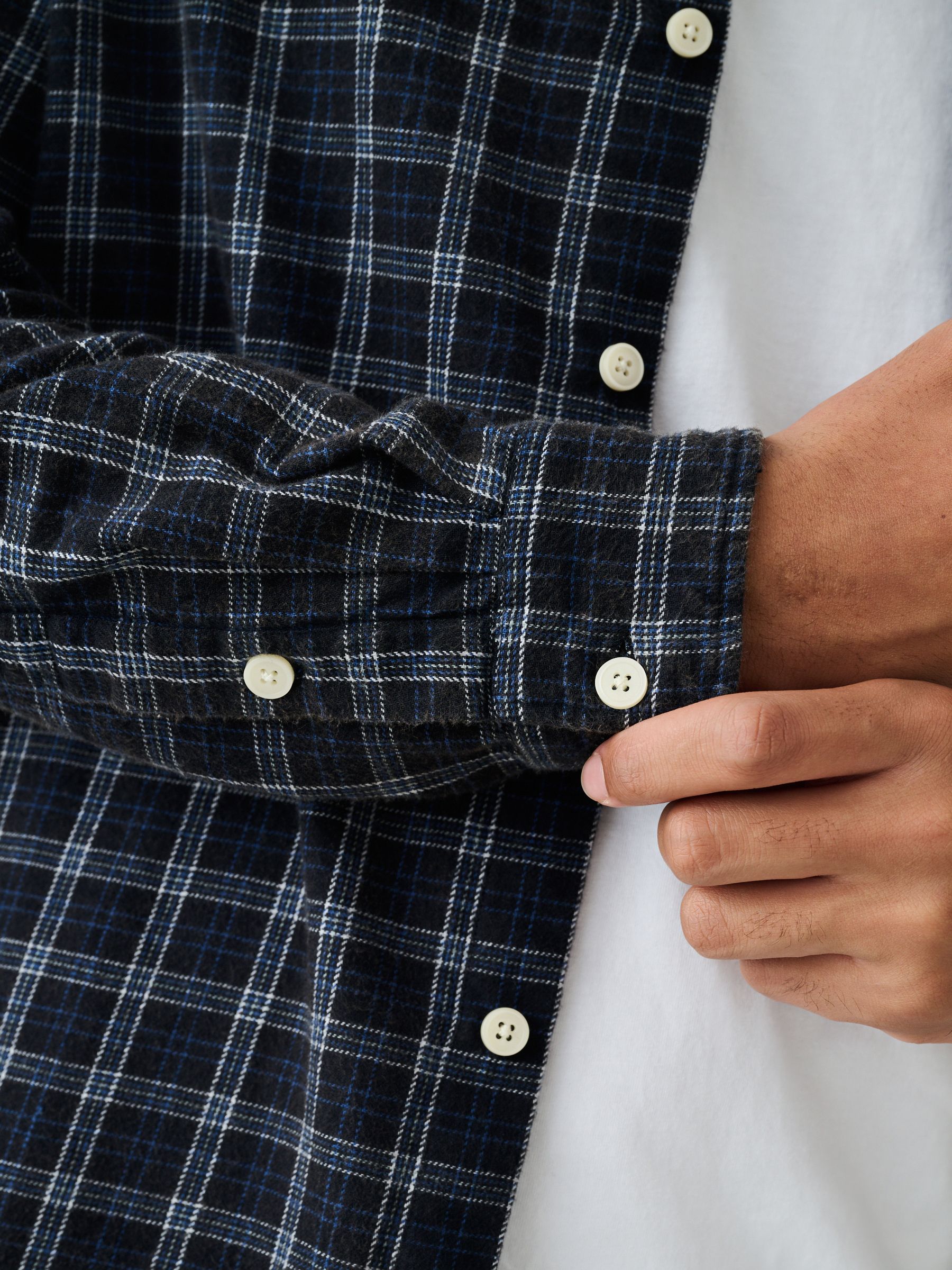 Buy Black Relaxed Fit Acid Check Long Sleeve Shirt from Next USA