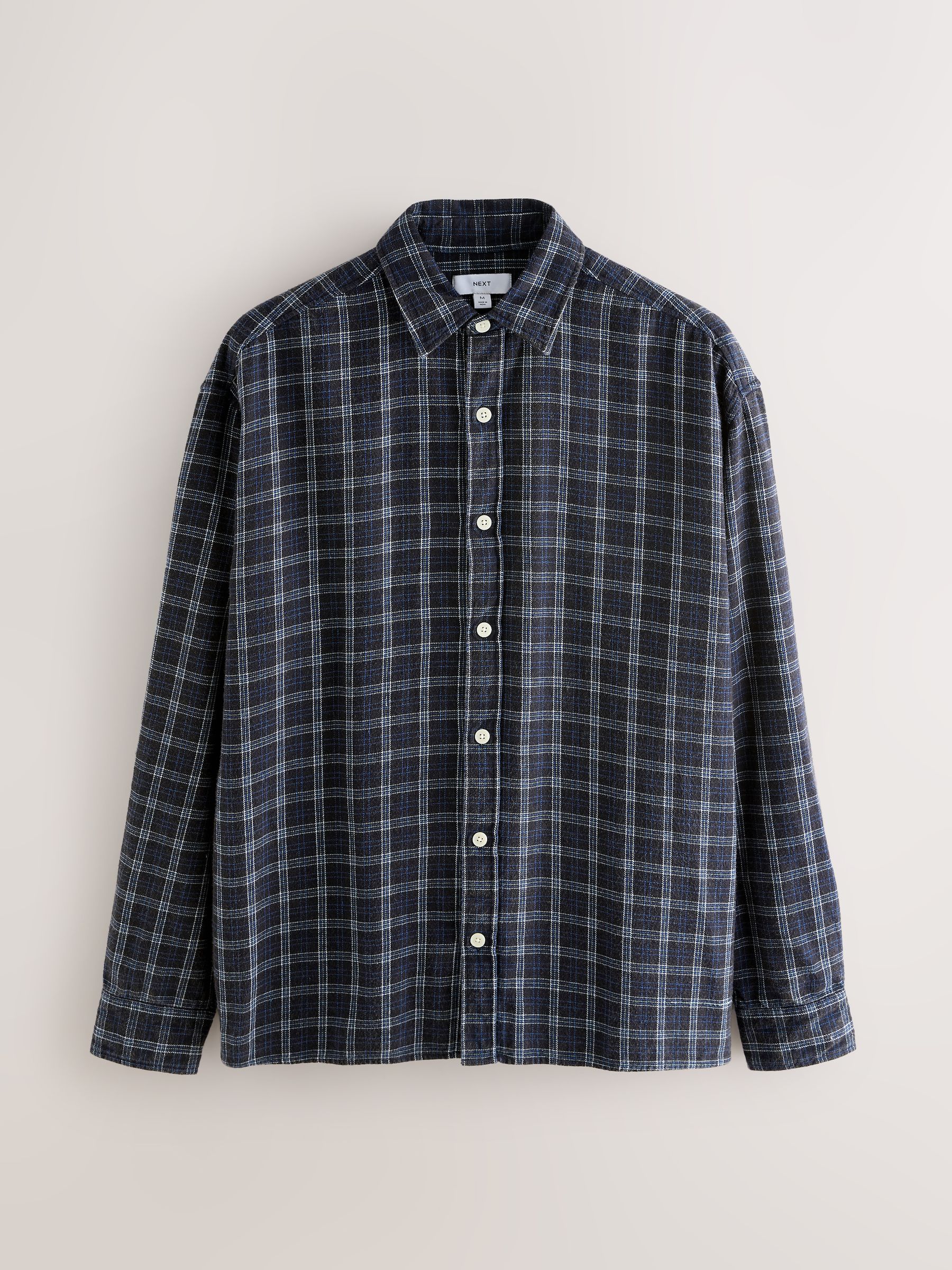 Buy Black Relaxed Fit Acid Check Long Sleeve Shirt from Next South