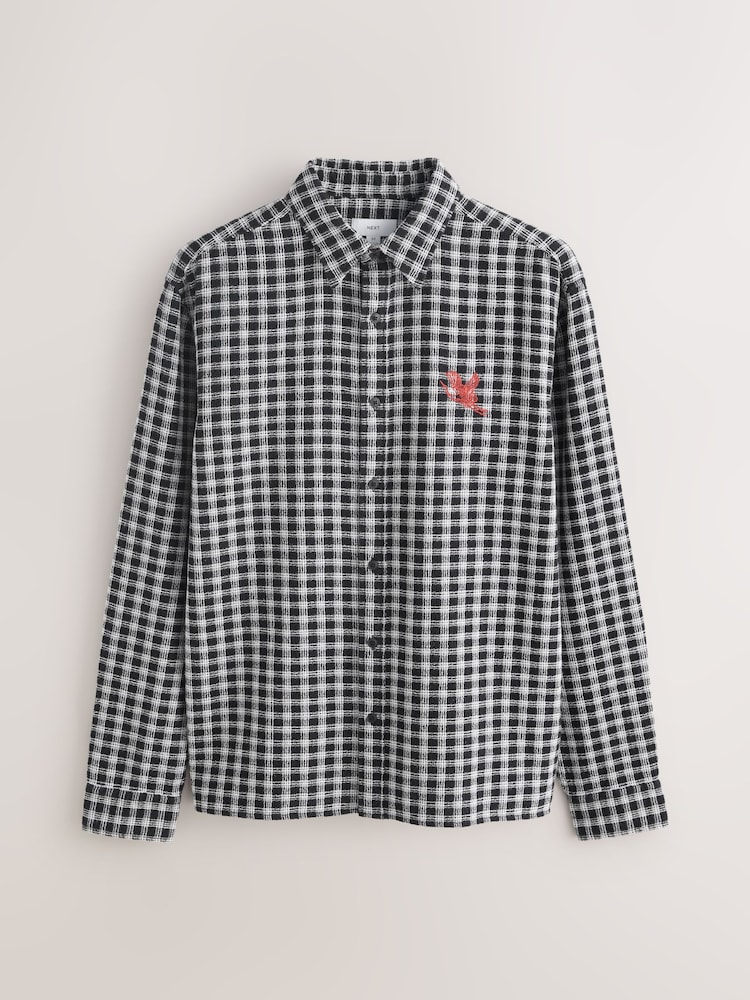 Blue Micro Check Long Sleeve Shirt - Image 1 of 3