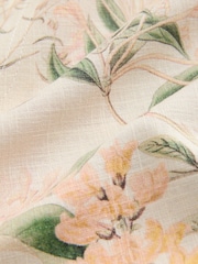 Ecru White Placement Floral - Dress curto com decote nas costas e Linen - Imagem 8 de 8