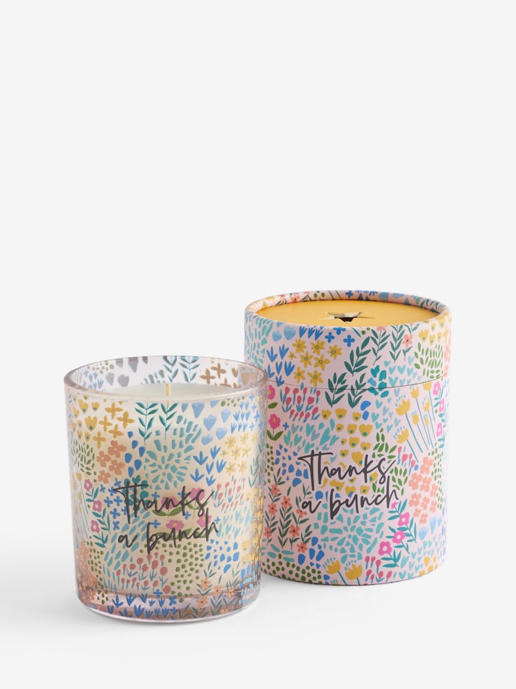 Apricot Blossom Pink Floral Thank you Candle - Image 3 of 3