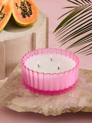 Watermelon Papaya Tropical Floral 3 Wick Candle - Image 1 of 3