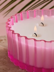 Watermelon Papaya Tropical Floral 3 Wick Candle - Image 2 of 3