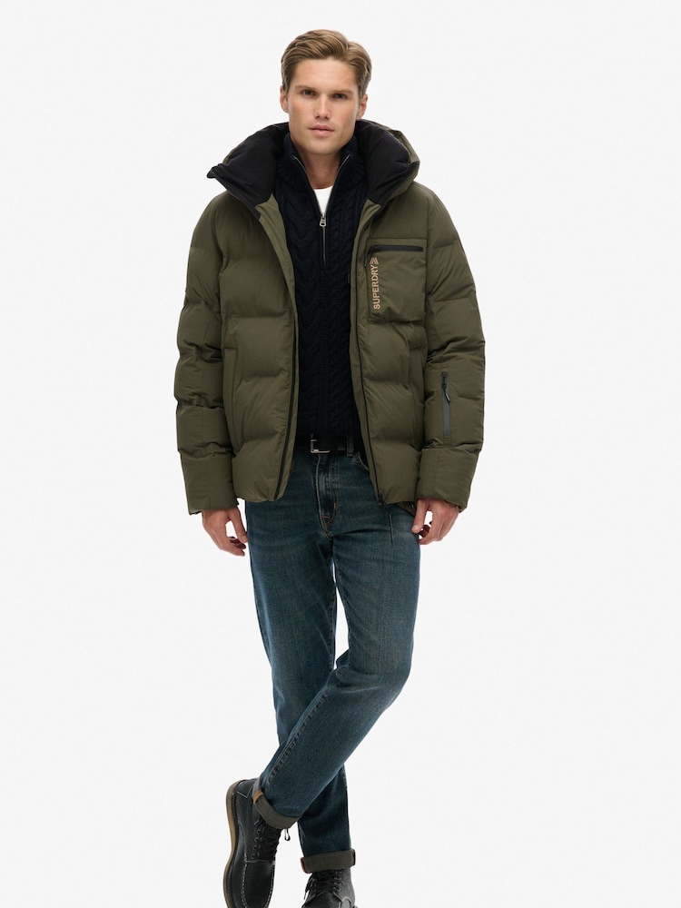 Superdry Green SKI Padded Jacket - Image 2 of 6
