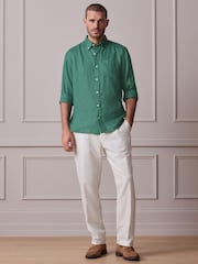 Green Linen Long Sleeve Shirt - Image 2 of 8