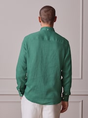 Green Linen Long Sleeve Shirt - Image 4 of 8