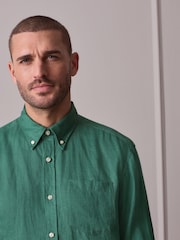 Green Linen Long Sleeve Shirt - Image 5 of 8