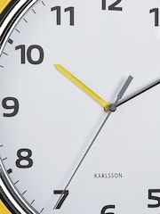 Karlsson Bright Yellow Modern Retro Wall Clock - Image 4 of 4