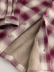 أرجواني - Check Borg Lined Twill Shacket - صورة 9 من 9