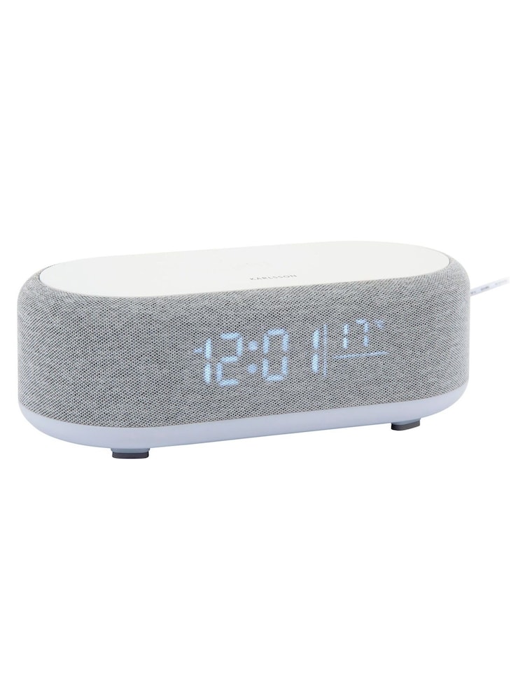 Karlsson Mouse Grey Vogue Alarm Clock with Phone Charger - Image 2 of 5 Karlsson Mouse Grey Vogue Alarm Clock with Phone Charger - Image 2 of 5