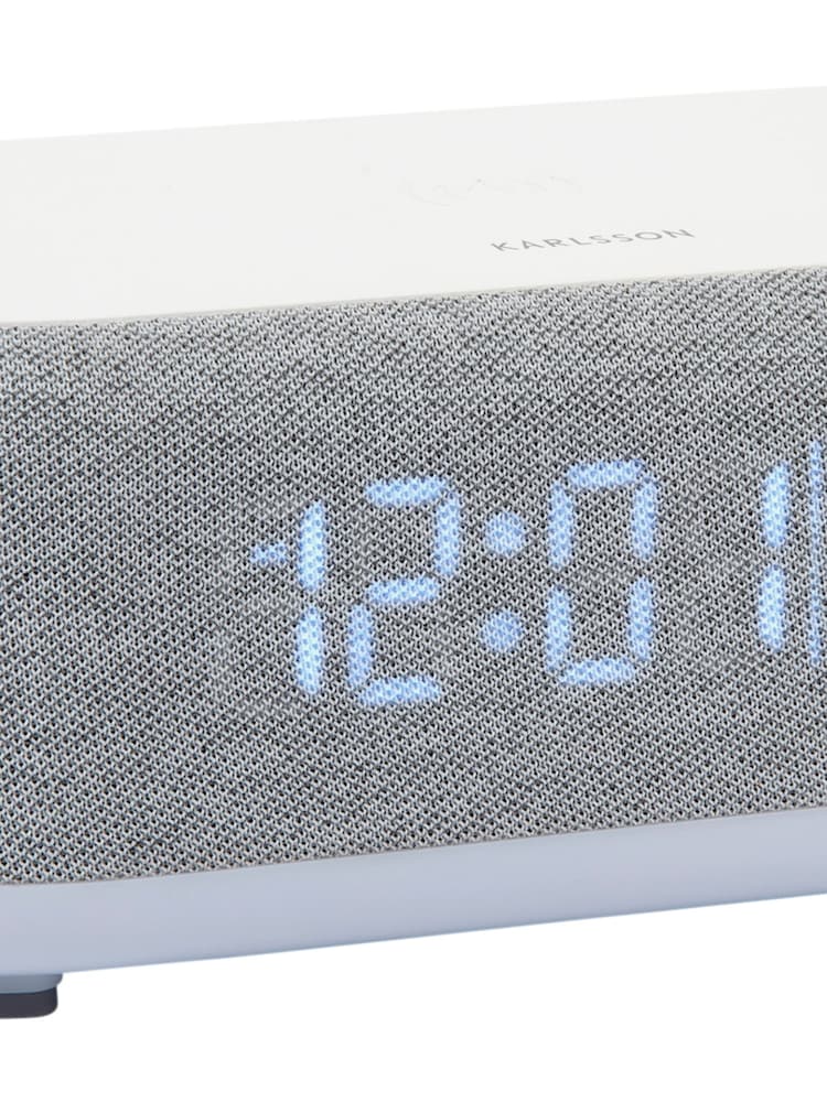 Karlsson Mouse Grey Vogue Alarm Clock with Phone Charger - Image 5 of 5 Karlsson Mouse Grey Vogue Alarm Clock with Phone Charger - Image 5 of 5