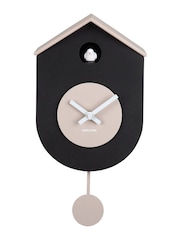 Karlsson Black Warm Grey Grato Cuckoo Wall Clock - Image 2 of 5