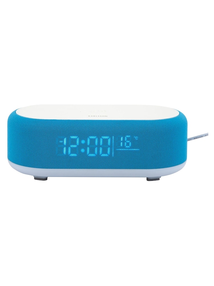 Karlsson Bright Blue Vogue Alarm Clock with Phone Charger - Image 2 of 5