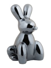 Present Time Black Plated Balloon Bunny Statue - Image 2 of 4