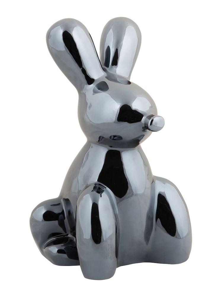 Present Time Black Plated Balloon Bunny Statue - Image 2 of 4