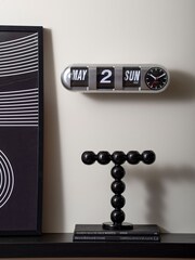 Karlsson Silver Tube Flip Wall Clock - Image 1 of 5