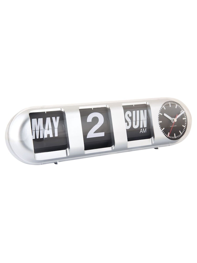 Karlsson Silver Tube Flip Wall Clock - Image 2 of 5