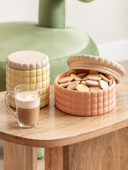 Present Time Peach Orange Biscuit Box Storage Jar - Image 1 of 3