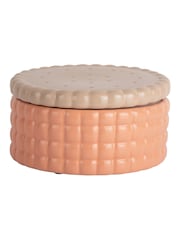 Present Time Peach Orange Biscuit Box Storage Jar - Image 2 of 3