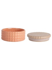 Present Time Peach Orange Biscuit Box Storage Jar - Image 3 of 3