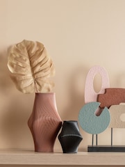 Present Time Black Twisted Rib Vase - Image 1 of 5