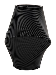 Present Time Black Twisted Rib Vase - Image 5 of 5