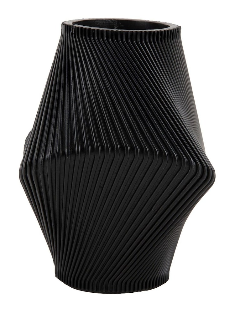 Present Time Black Twisted Rib Vase - Image 5 of 5