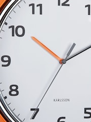 Karlsson Bright Orange Modern Retro Wall Clock - Image 4 of 4