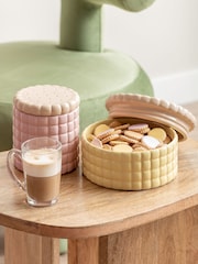 Present Time Soft Yellow Biscuit Box Storage Jar - Image 1 of 3