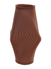 Present Time Warm Brown Twisted Rib Vase - Image 4 of 5