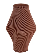 Present Time Warm Brown Twisted Rib Vase - Image 5 of 5