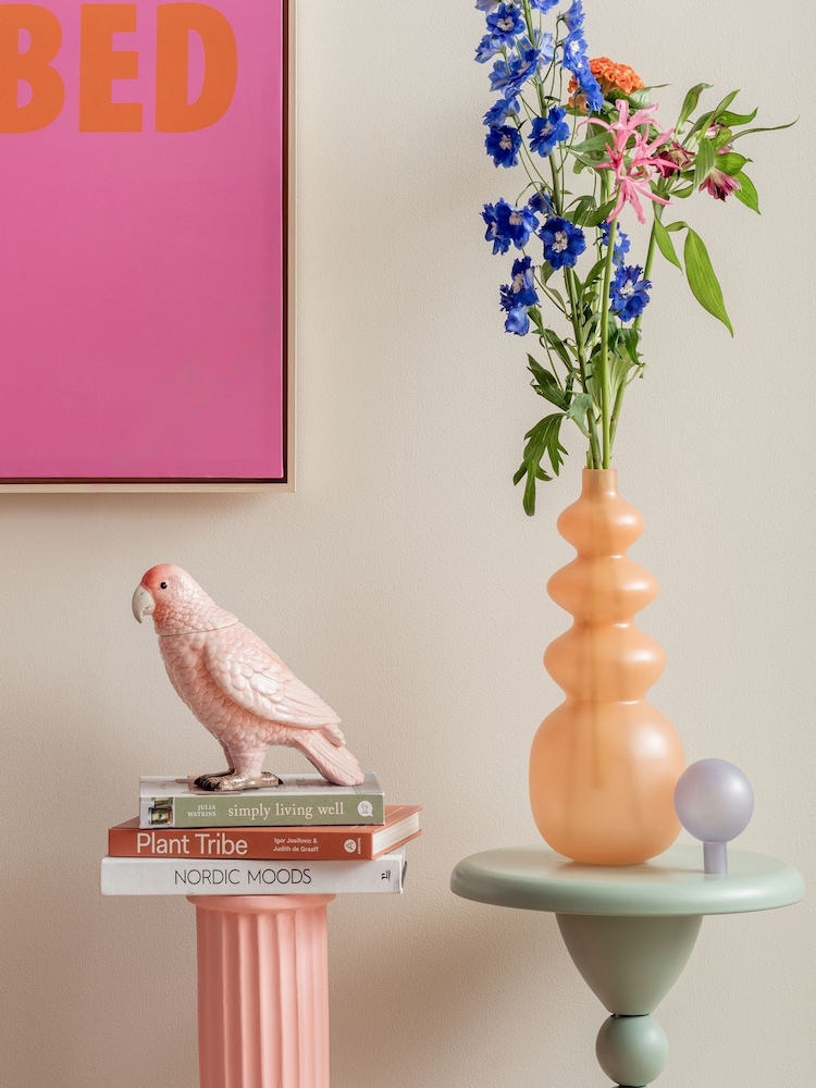 Present Time Soft Pink Bird Storage Jar - Image 1 of 4 Present Time Soft Pink Bird Storage Jar - Image 1 of 4