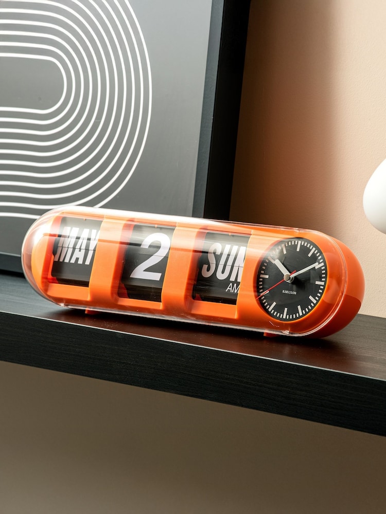 Karlsson Orange Tube Flip Wall clock - Image 1 of 5