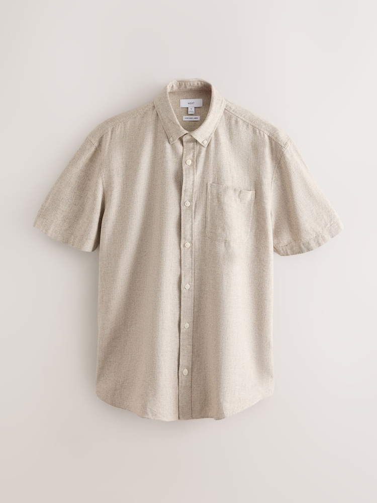 Multi Cotton Linen Blend Short Sleeve Shirts 3 Pack - Image 2 of 9 Multi Cotton Linen Blend Short Sleeve Shirts 3 Pack - Image 2 of 9