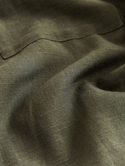 Green Linen Tencel Blend Short Sleeve Shirt - Image 9 of 9