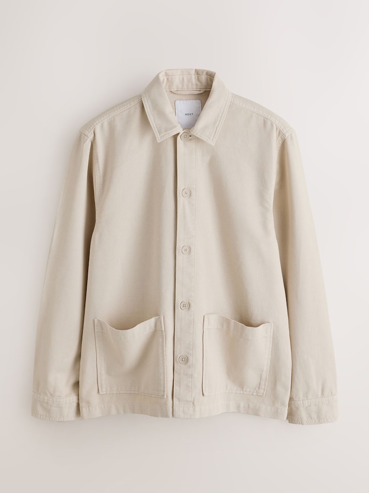 Ecru Hem Pocket Shacket - Image 1 of 6