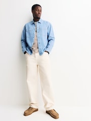 Albastru - Denim Overshirt Shacket - Imaginea 3 din 9