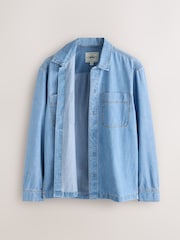 Albastru - Denim Overshirt Shacket - Imaginea 7 din 9