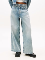 Tommy Jeans Blue Charlie Belted Mid Rise Loose Jeans - Image 1 of 5