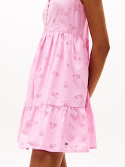 Tommy Jeans Pink Broderie Anglaise Relaxed Mini Dress - Image 2 of 4