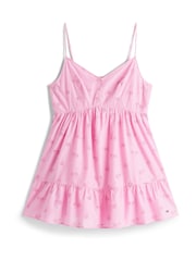 Tommy Jeans Pink Broderie Anglaise Relaxed Mini Dress - Image 4 of 4