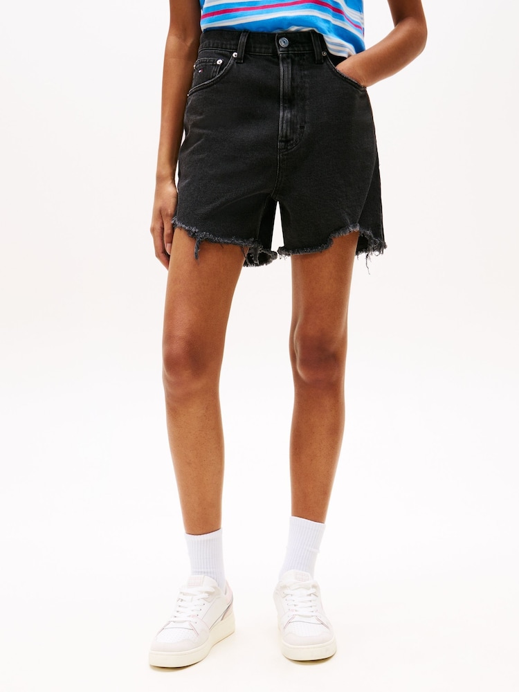 Tommy Hilfiger Black Distressed Mom Shorts - Image 1 of 5