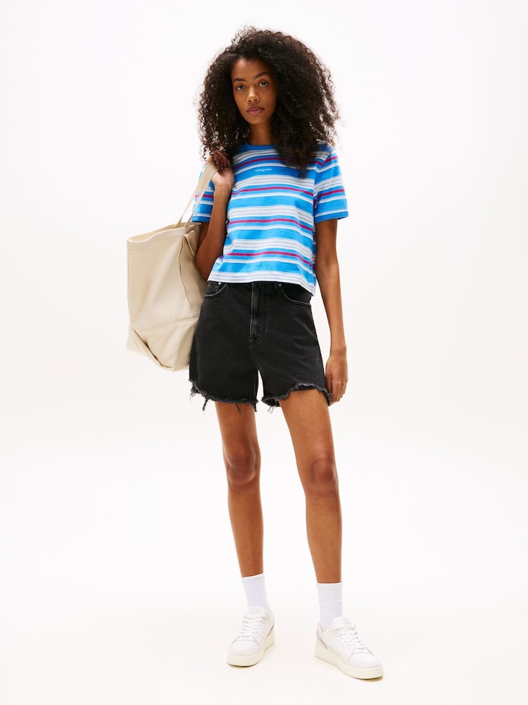 Tommy Hilfiger Black Distressed Mom Shorts - Image 2 of 5