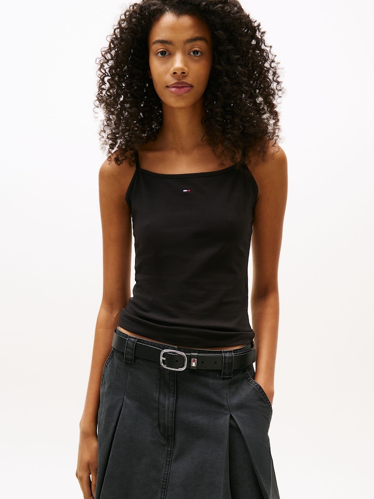 Tommy Hilfiger Black Slim Spaghetti Strap vest - Image 1 of 5