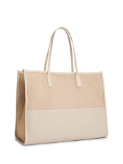 Tommy Hilfiger Cream Tote City Woven Tote Bag - Image 2 of 5