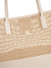 Tommy Hilfiger Cream Tote City Woven Tote Bag - Image 3 of 5