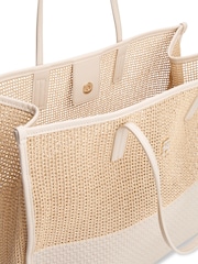 Tommy Hilfiger Cream Tote City Woven Tote Bag - Image 4 of 5