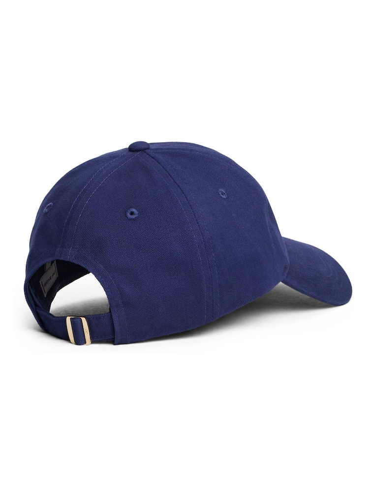Azul - Tommy Hilfiger 100% Cotton Monogram Embroidery Baseball Cap - Imagem 2 de 3