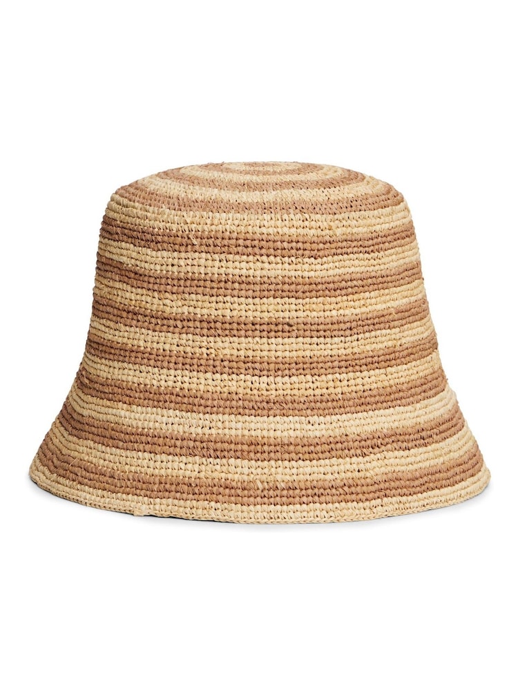 Tommy Hilfiger Straw Crochet Stripe Bucket Hat - صورة 2 من 3 Tommy Hilfiger Straw Crochet Stripe Bucket Hat - صورة 2 من 3
