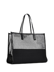 Tommy Hilfiger Black Tote City Woven Tote Bag - Image 2 of 5